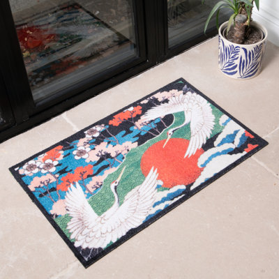 Non-Slip Floral Doormat