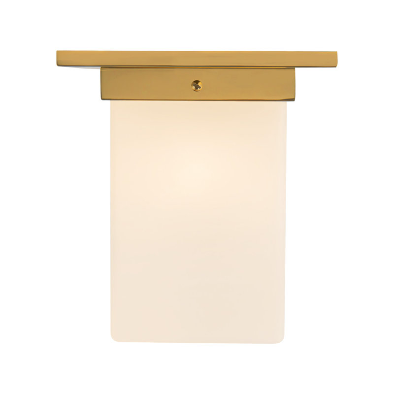 Mineral 8-in Brass Flush Mount, Brass, Opal Glass
