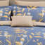 Ensemble de housse de couette réversible en coton bleu / jaune standard 4 pièces-369101723