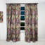 Panneau de rideau simple occultant en velours à motif floral-1886861723