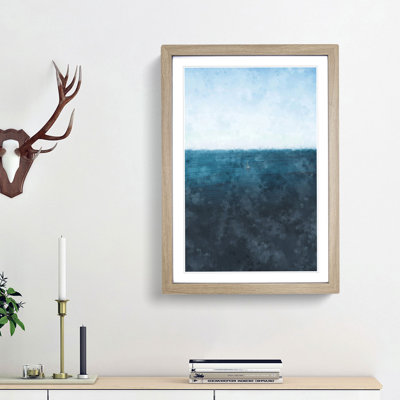 Sailing Boat Alone in the Ocean - Picture Frame Graphic Art Print