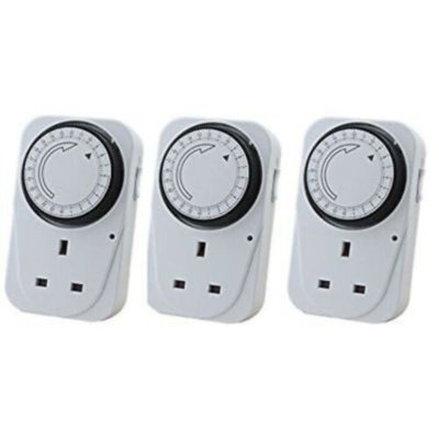 3pc 24 Hour Plug In Timer Socket Set