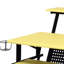 Table de musique jaune noir - Structure en métal et équipement de surface en bois avec construction