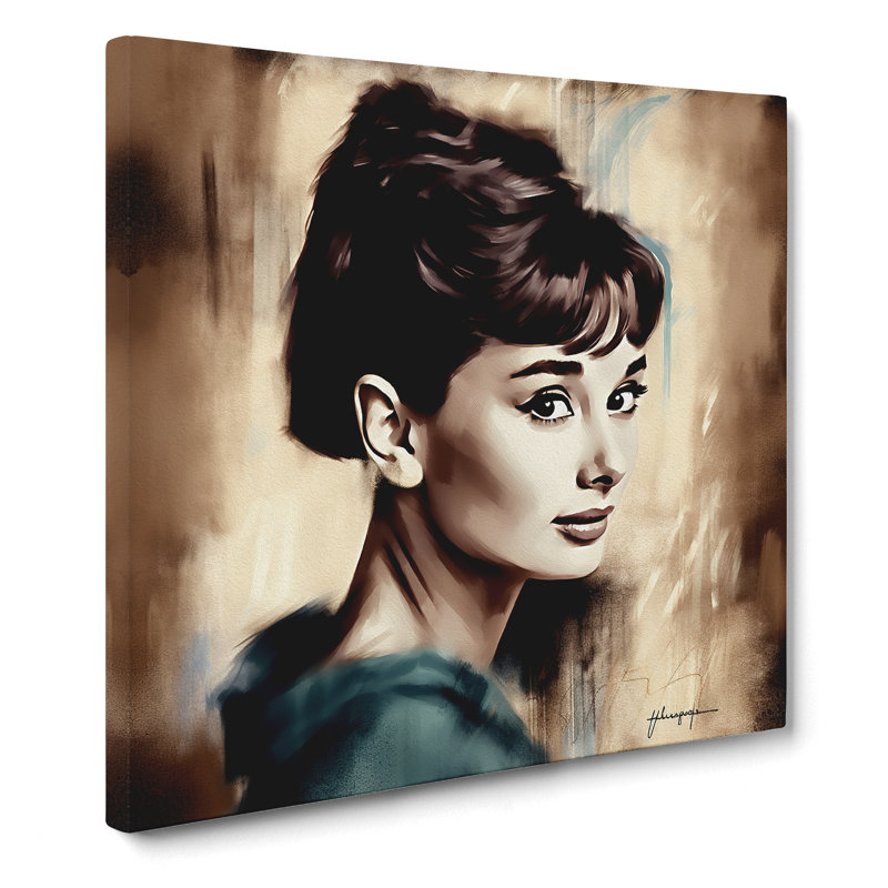 Audrey Hepburn Digital Art No.1 - Print, 35cm H x 35cm W x 3cm D