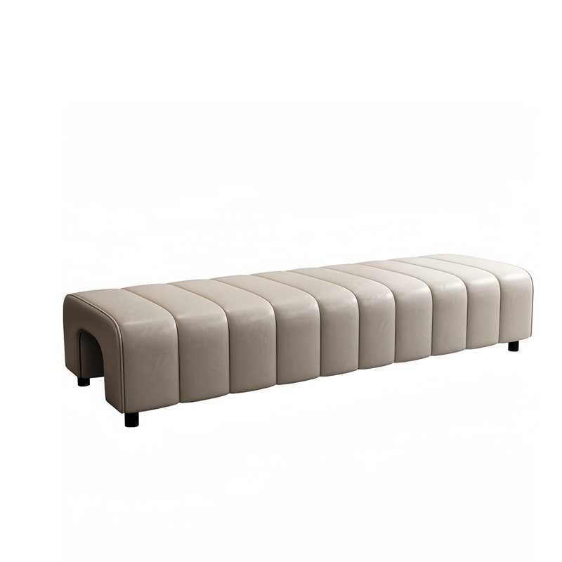 Banc rembourré en cuir Tokie, H 15,74 po x l 69,29 po x P 19,68 po