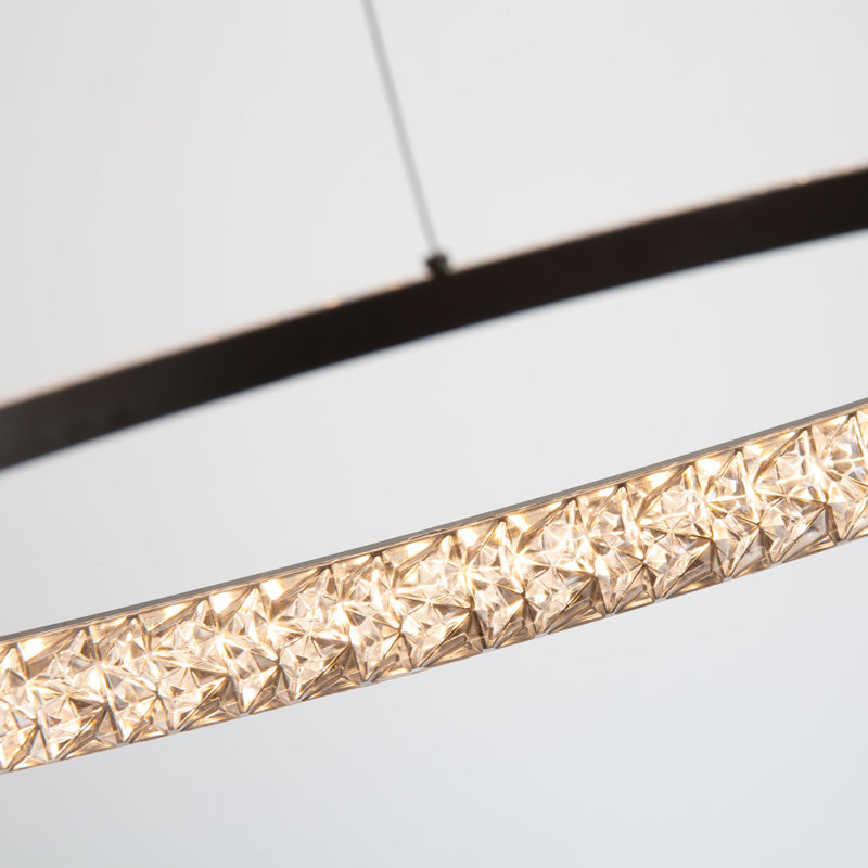 Luminaire suspendu DEL 30 W noir, H 0,79 po x l 19,7 po x P 19,7 po