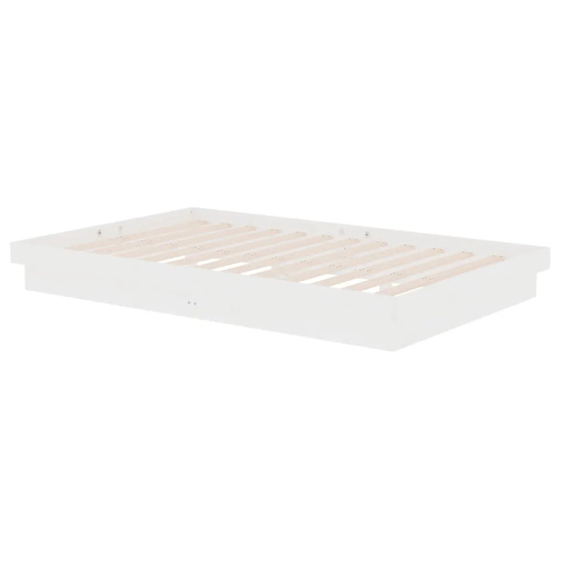 Jaquita Solid pinewood Bed, Small Double (4'), white