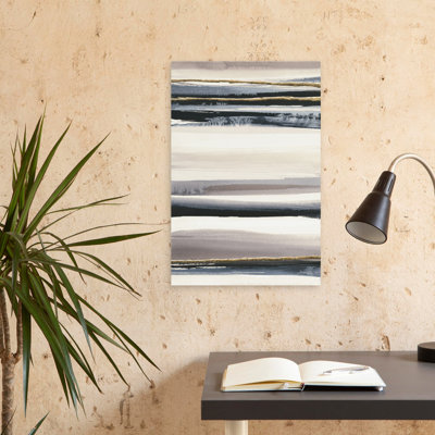Gilded Gray III - art abstrait doré beige et noir
