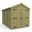 Total Sheds 8ft x 12ft Apex Garden Shed - Double Door - No Windows - Pressure Treated Timber - UK Manufactured