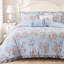 Ensemble de literie King, en microfibre à fleurs bleues, style chalet