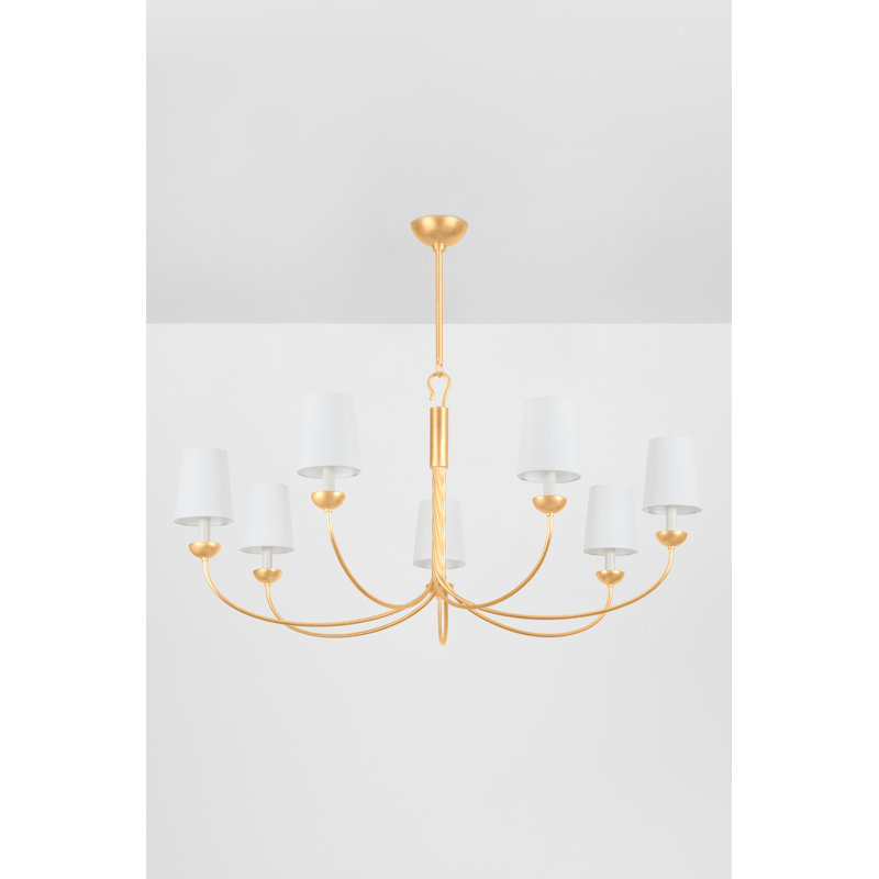 Lustre 7 lumières Montpelier, Laiton vieilli / sable doux