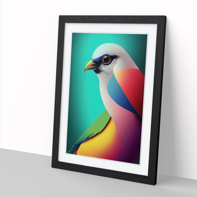 FRM-V0523-239X Bird Digital - Single Picture Frame Print, Black Framed, 34cm H x 25cm W x 2cm D
