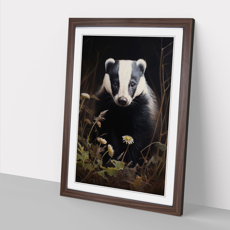 Single Picture Frame Print on Wood, Walnut Framed, 46cm H x 34cm W