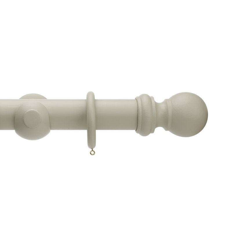 Keswick Wood 5cm Single Curtain Pole, 5cm H x 200cm W x 5cm D, Stone