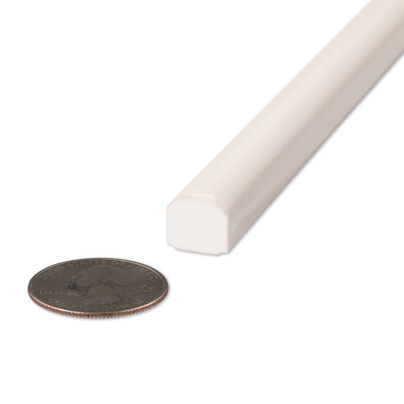 Twist 11.8" x 0.5" Glossy Ceramic Quarter Round Tile Trim in White