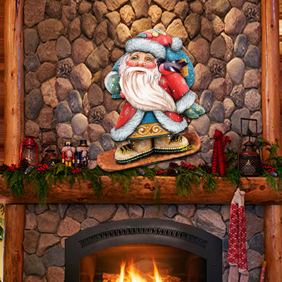 Décoration murale de porte de noël en forme de noël anti-neige