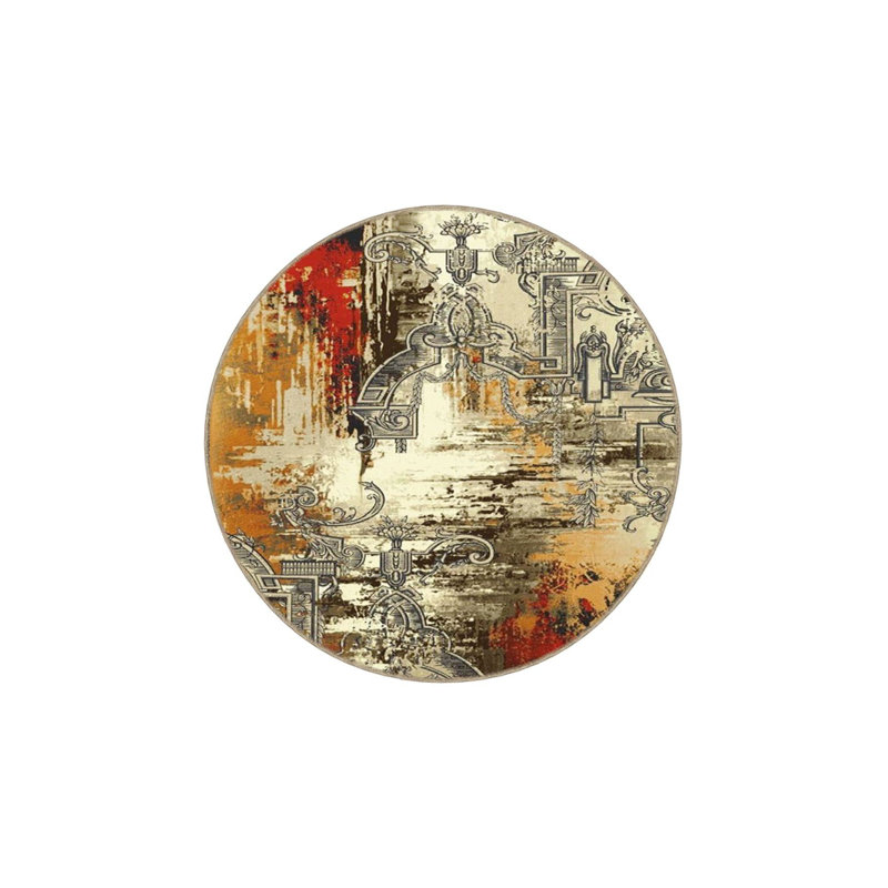 Tapis tissé brodé lavable à la machine, Tapis de couloir 4 pi 11 po x 9 pi 10 po