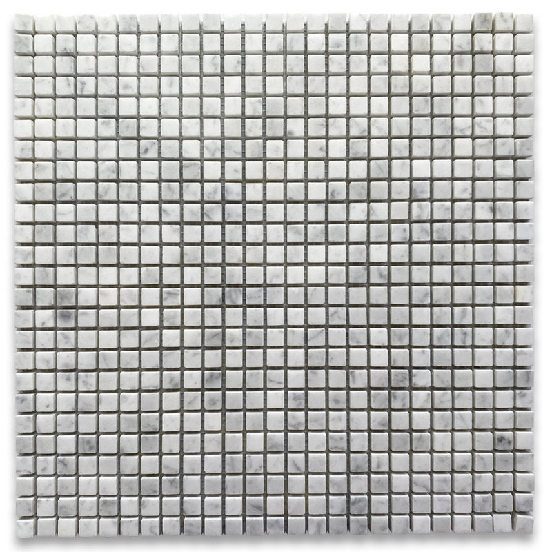 12" x 12" Marble Mosaic Sheet Wall & Floor Tile, Gray