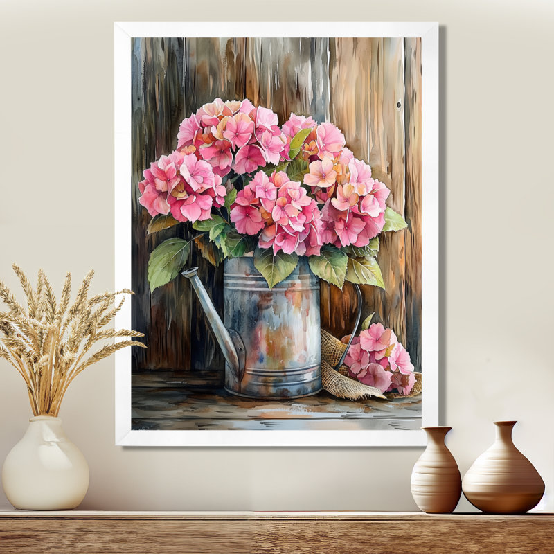 Disma - salon d'art mural floral, H 20 po x l 12 po, Reproduction encadrée sans passe-partout, Blanc