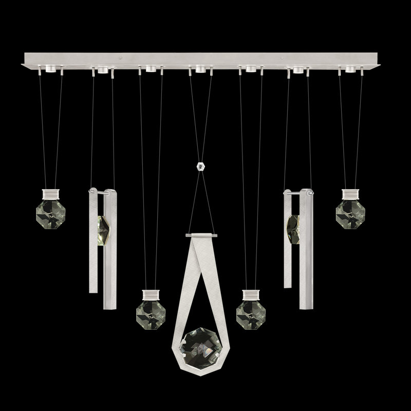 Luminaire suspendu linéaire l 60 po Aria 2,3,4, Argent brossé