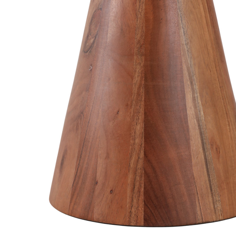 Wooden Side Table with Sculptural Base for Home Decor – Modern Living Room End Table for Small Narrow Spaces – 21.75", Brown