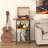 Darrius Rustic Brown Record Player Stand With Vinyl Storage And Charging Station