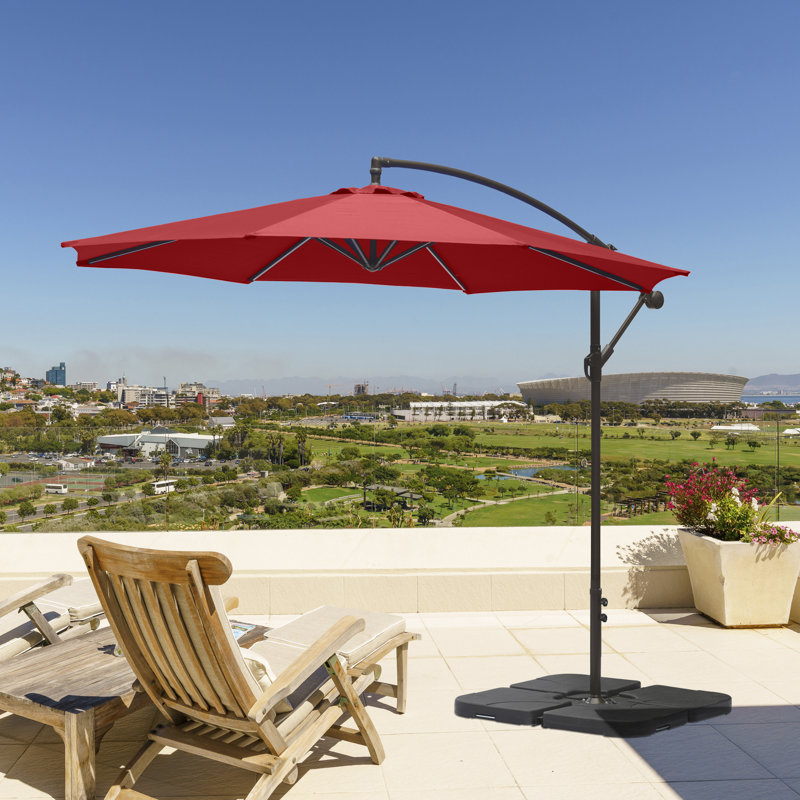 Parasol déporté Hartt de 3 m, Rouge