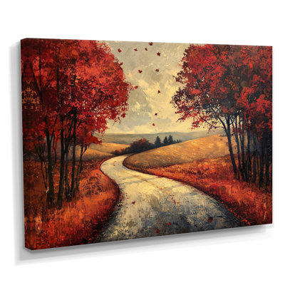 «Country Lane In Autumn II», art mural forêt