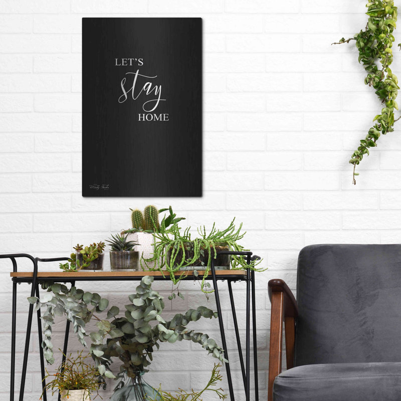 «Let's Stay Home Sign» par Cindy Jacobs, art mural en métal, H 16 po x l 12 po
