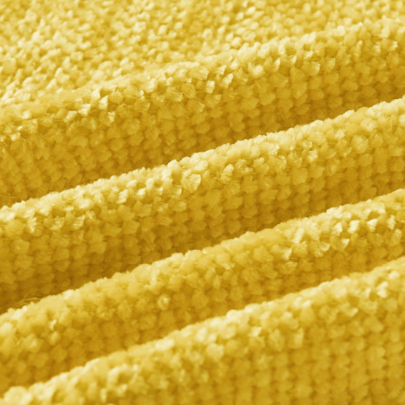 Jeté tricoté en cristal et chenille, Jaune primevère, L 80 po x l 60 po