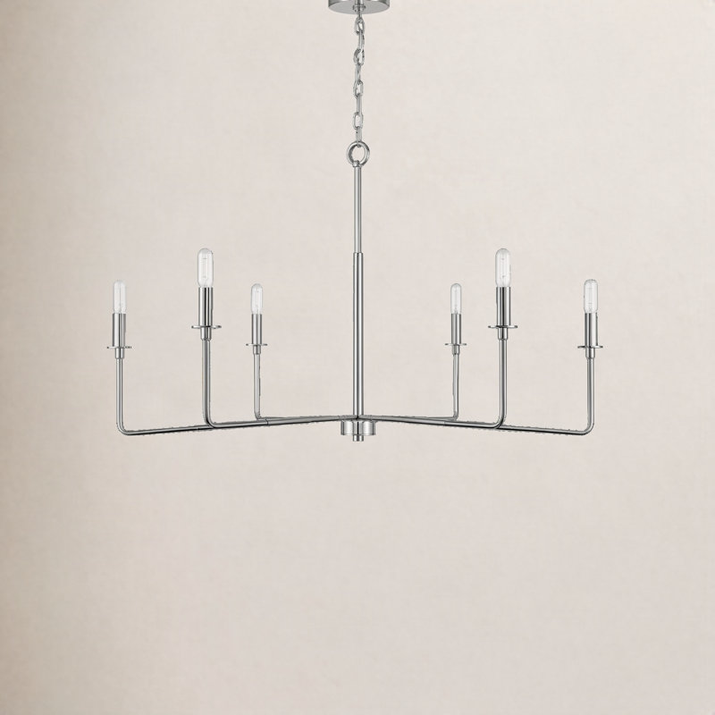 Alysa 6-Light Chandelier, Nickel poli