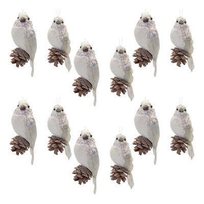 Beaded Winter Bird Ornament (Set of 12)
