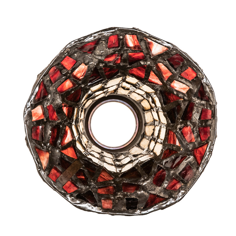 Bell Lamp Shade, Amber/Red