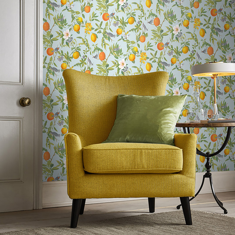 Viva Floral Wallpaper Double Roll, Blue