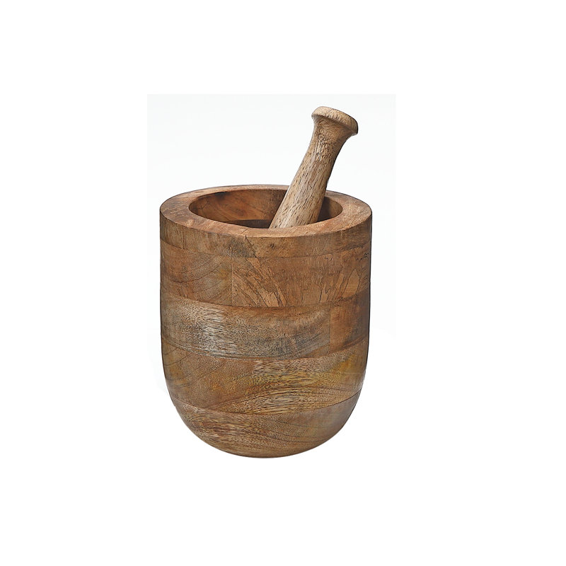 Mortier et pilon en bois de manguier 5,5 po