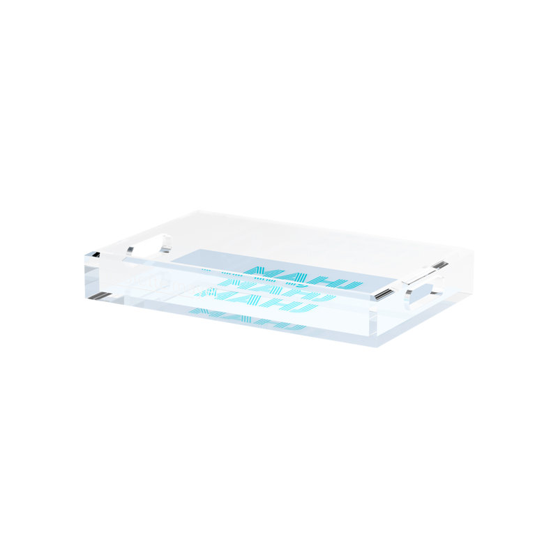Mahjong Acrylic Decorative Tray, Blue, Rectangle, 12.5"W x 7.75"D x 2"H