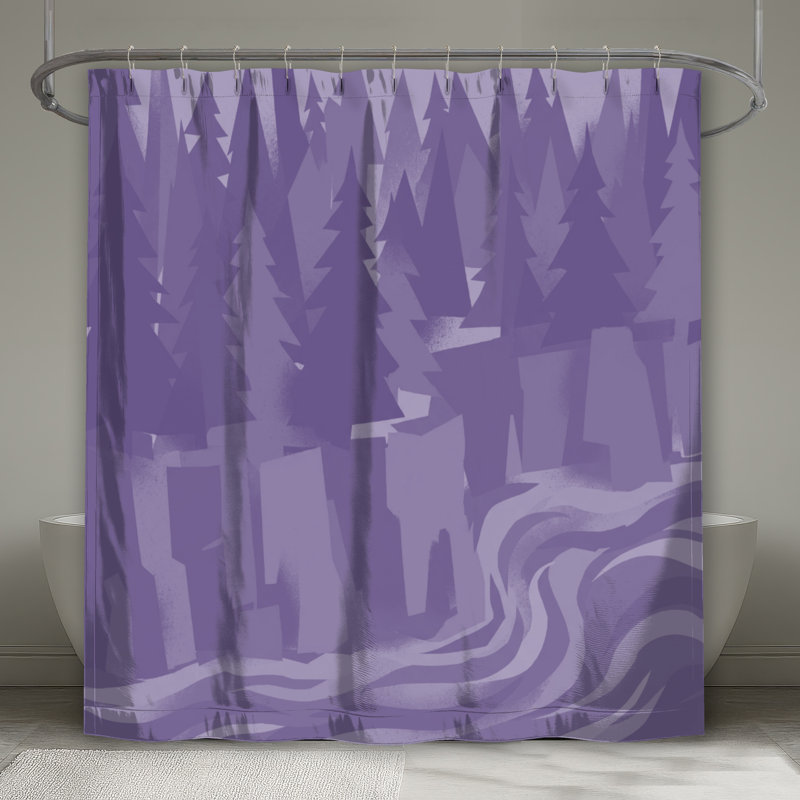 Rideaux de douche Pine River, L 70 po x H 72 po, Mauve moyen Mauve moyen