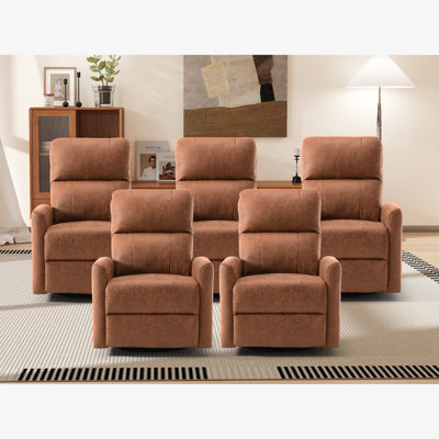 30.7" Wide Classic Refined Glider And Swivel Manual Reclining Home Theatre Seating