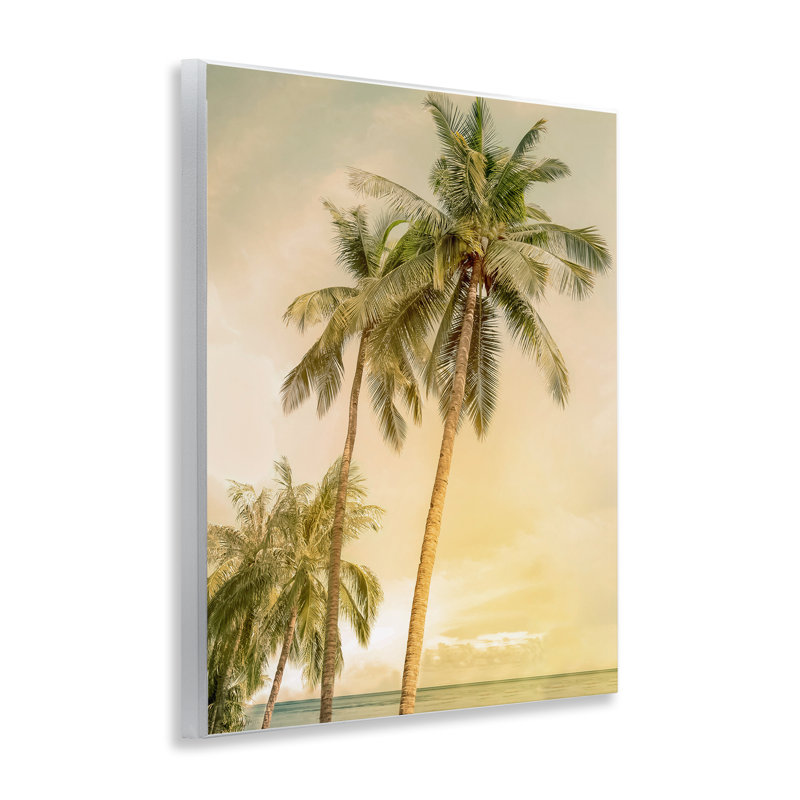 Plaque murale Sunrise Palm Trees, design par Mike Calascibetta
