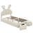 Platform Bed With Twin-Size Mattress And A Headboard Shaped Like Cartoon Ears, Upholstered-407932752