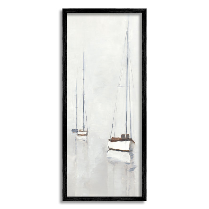Breakwater Bay, voilage en sourdine, encadrée de giclées par Ethan Harper, H 30 po x l 13 po x P 1,5 po