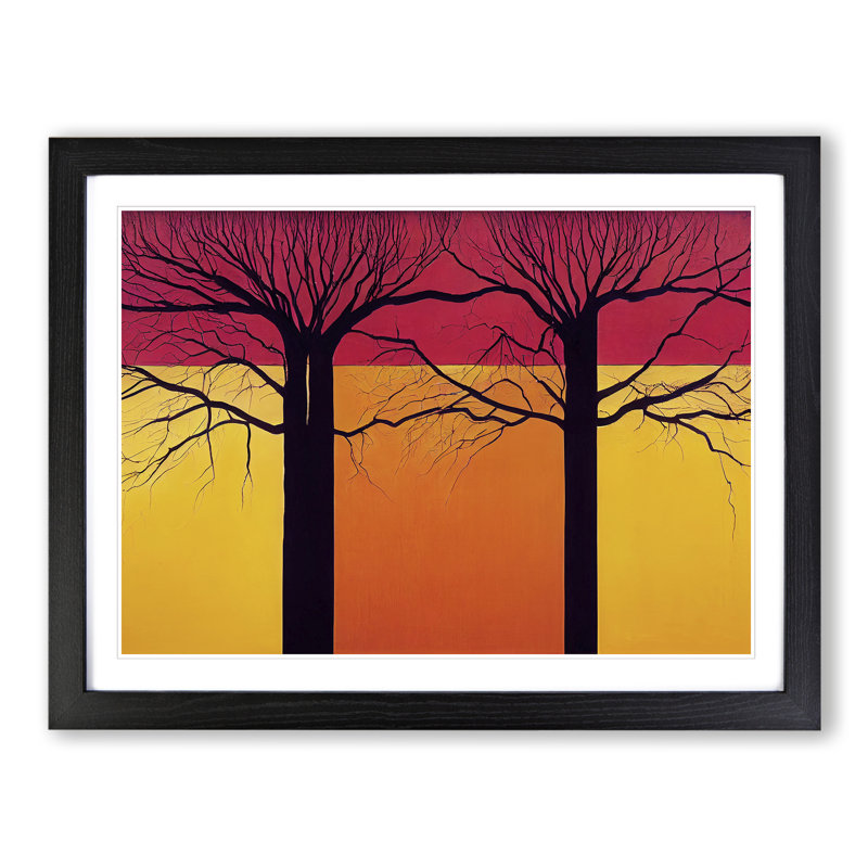 Excellent Abstract Trees - Framed Print, Black, 46cm H x 64cm W x 2cm D