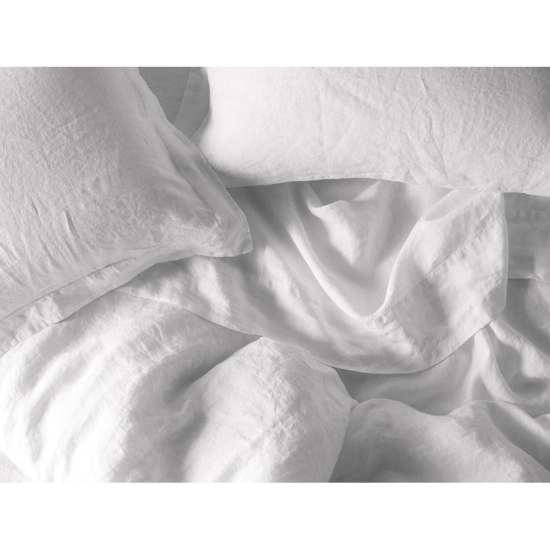 Organic Relaxed Linen Standard Duvet Cover, Alpine White, Full/Queen Duvet Cover