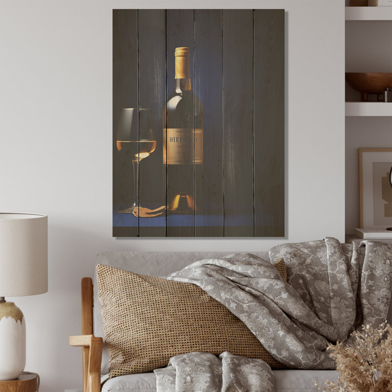 Mead Mystique - Panneau mural en bois de vin sur bois de pin naturel, H 20 po x l 10 po