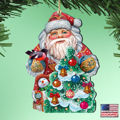 5'' Handmade Wood Shatterproof Hanging Figurine Ornament
