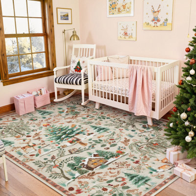 Tapis lavable de Noël, tapis de Noël modernes, confortables et antidérapants