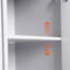 Îlot de cuisine avec armoire de rangement pour poubelle, chariot de cuisine avec abattant, support à épices, porte-serviettes et tiroir, îlot de cuisine sur roulettes avec tablette réglable, gris-389598285