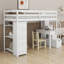Lit mezzanine avec tiroirs de rangement, bureau et escalier, lit mezzanine en bois avec tablettes-2077395468