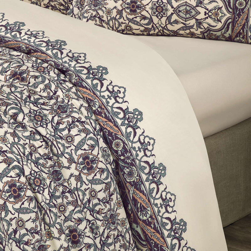 Drap en coton Samira, Grand lit, Solid Colour , Beige doré