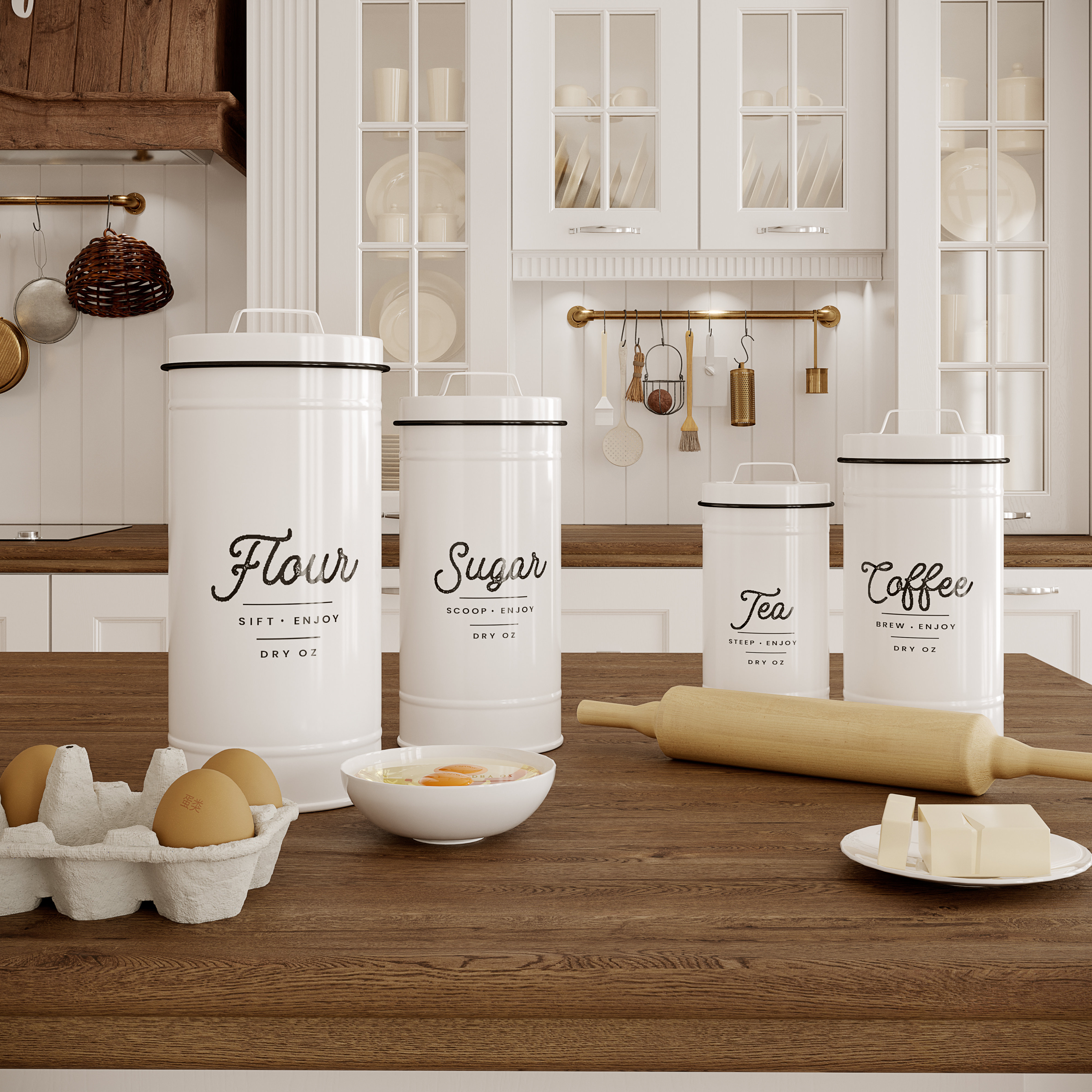Canister Set - Flour Sugar Coffee